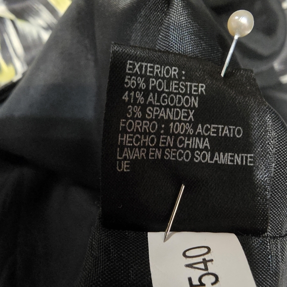 Antonio Melani Black White Yellow Midi Sheath Dress Tailored Waist Sz 12 - Picture 7 of 7